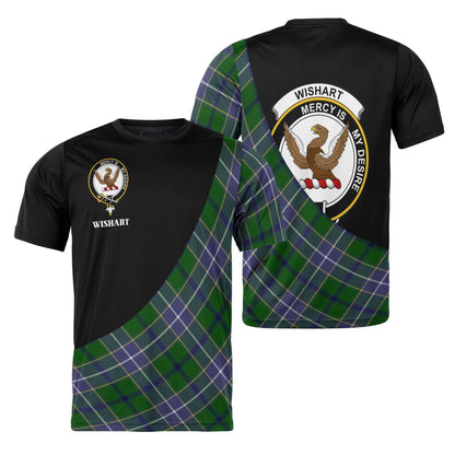 Printivon Wishart Clan Tartan with Kilt Design Personalized Tee Shirt Scotland Gift For Mom and Dad