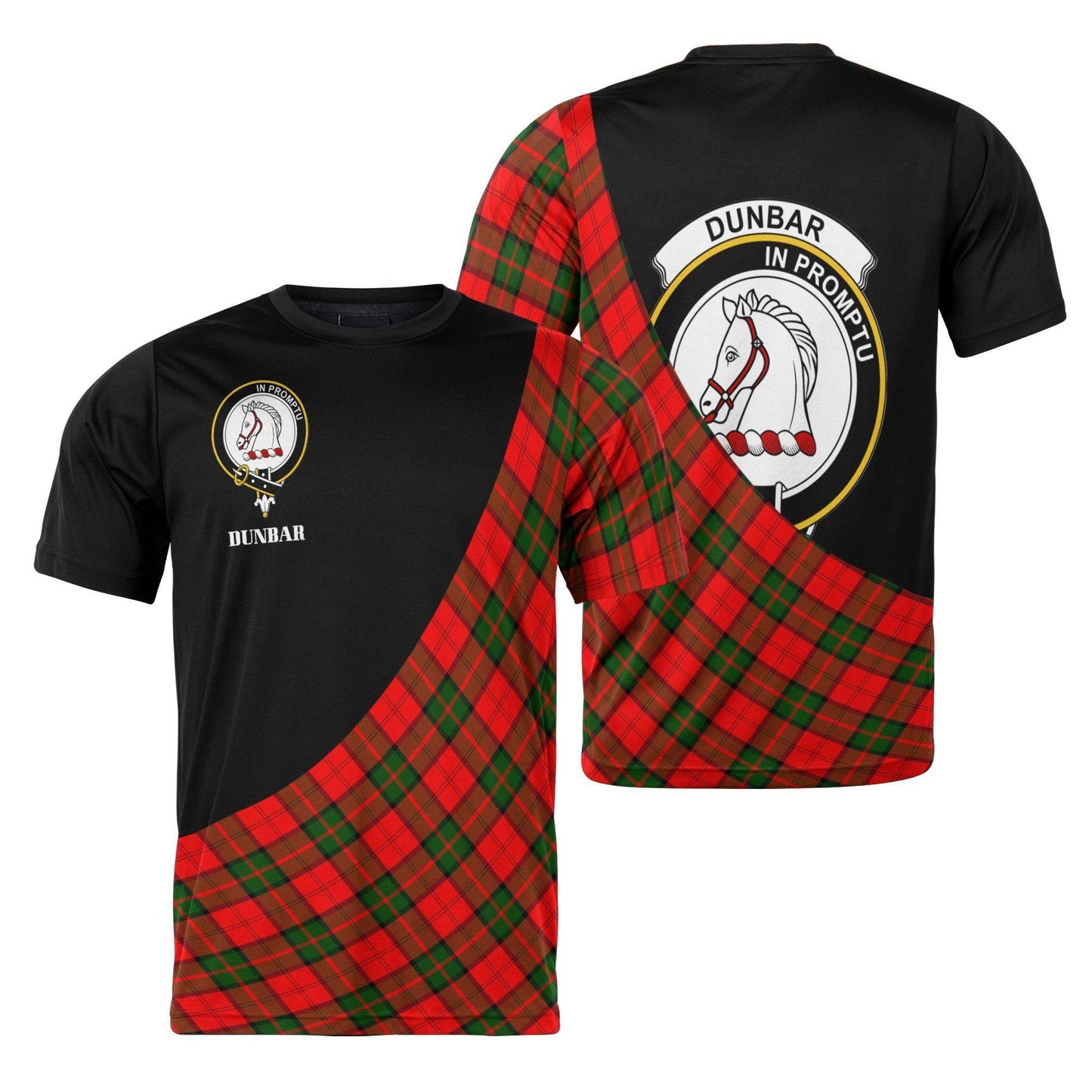 Printivon Dunbar Clan Tartan with Kilt Design Personalized Tee Shirt Scotland Gift For Mom and Dad