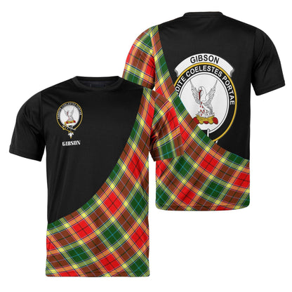 Printivon Gibson Clan Tartan with Kilt Design Personalized Tee Shirt Scotland Gift For Mom and Dad