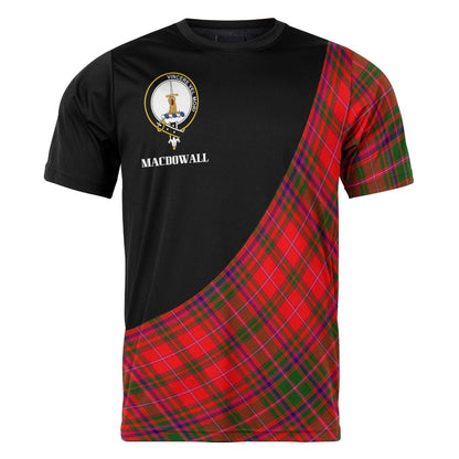 Printivon MacDowall (of Garthland) Clan Tartan with Kilt Design Personalized Tee Shirt Scotland Gift For Mom and Dad