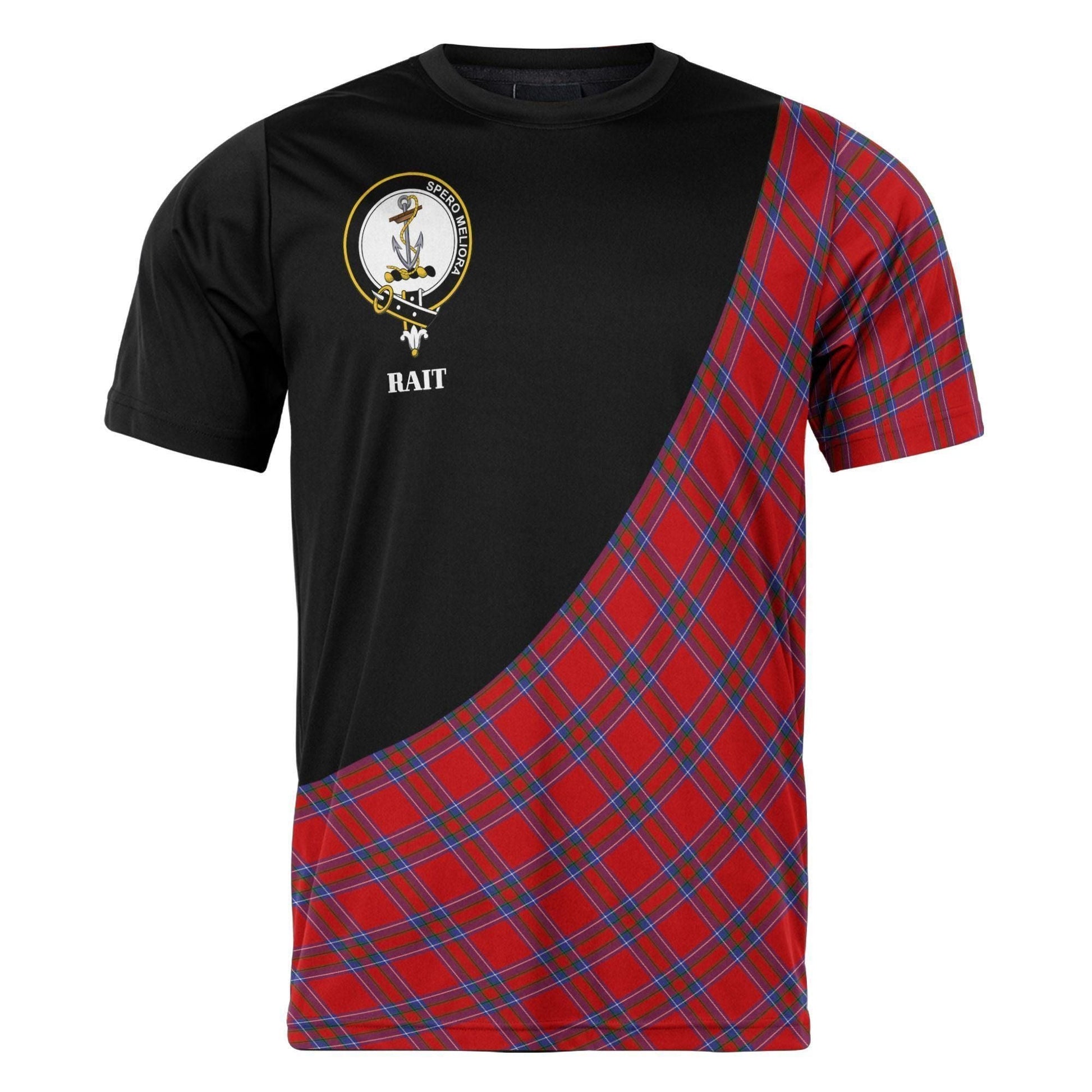 Printivon Rait Clan Tartan with Kilt Design Personalized Tee Shirt Scotland Gift For Mom and Dad