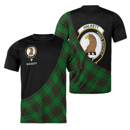 Printivon Halkett Clan Tartan with Kilt Design Personalized Tee Shirt Scotland Gift For Mom and Dad