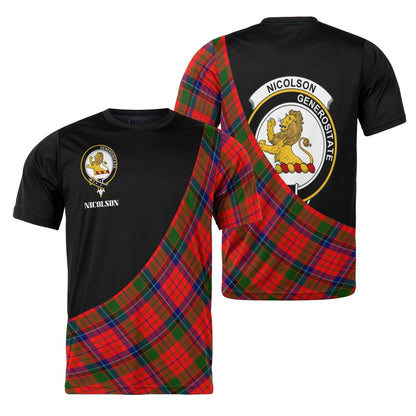Printivon Nicolson Clan Tartan with Kilt Design Personalized Tee Shirt Scotland Gift For Mom and Dad