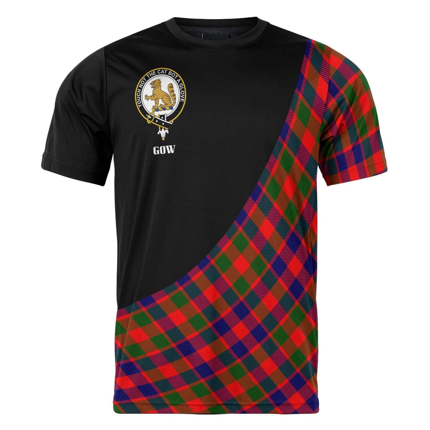 Printivon Gow (or McGouan) Clan Tartan with Kilt Design Personalized Tee Shirt Scotland Gift For Mom and Dad