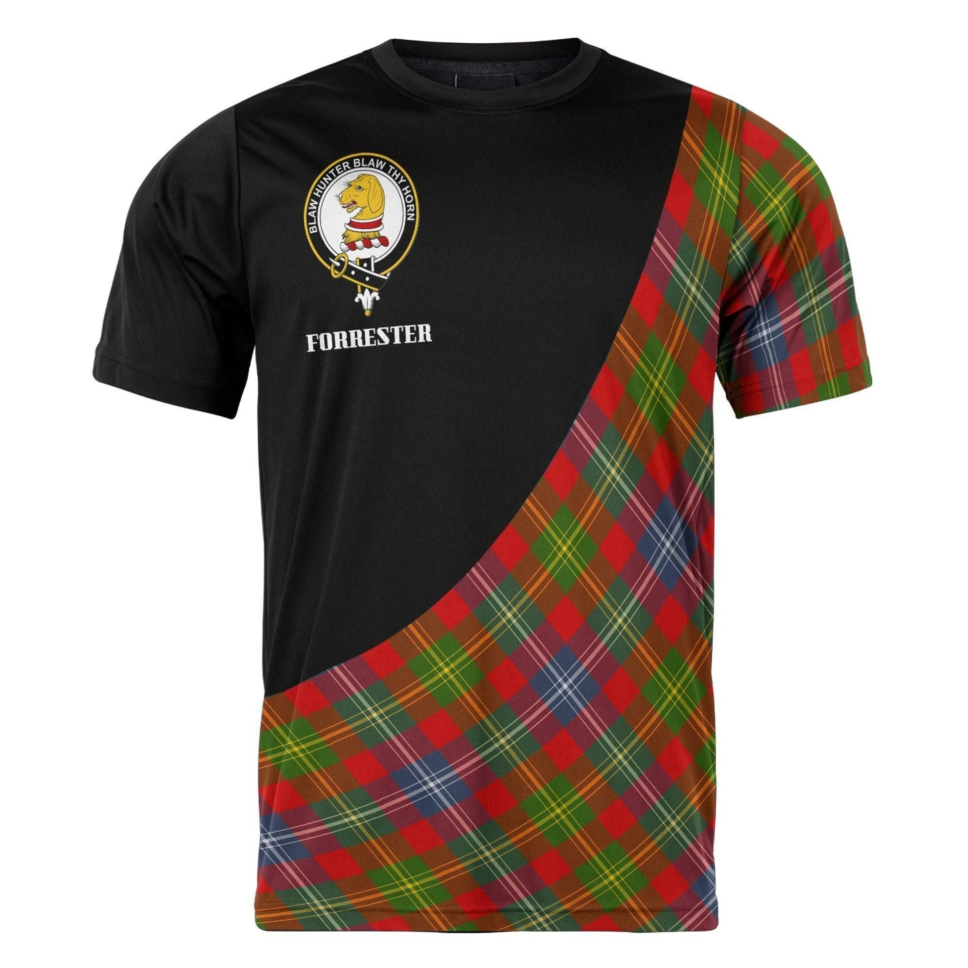 Printivon Forrester Clan Tartan with Kilt Design Personalized Tee Shirt Scotland Gift For Mom and Dad