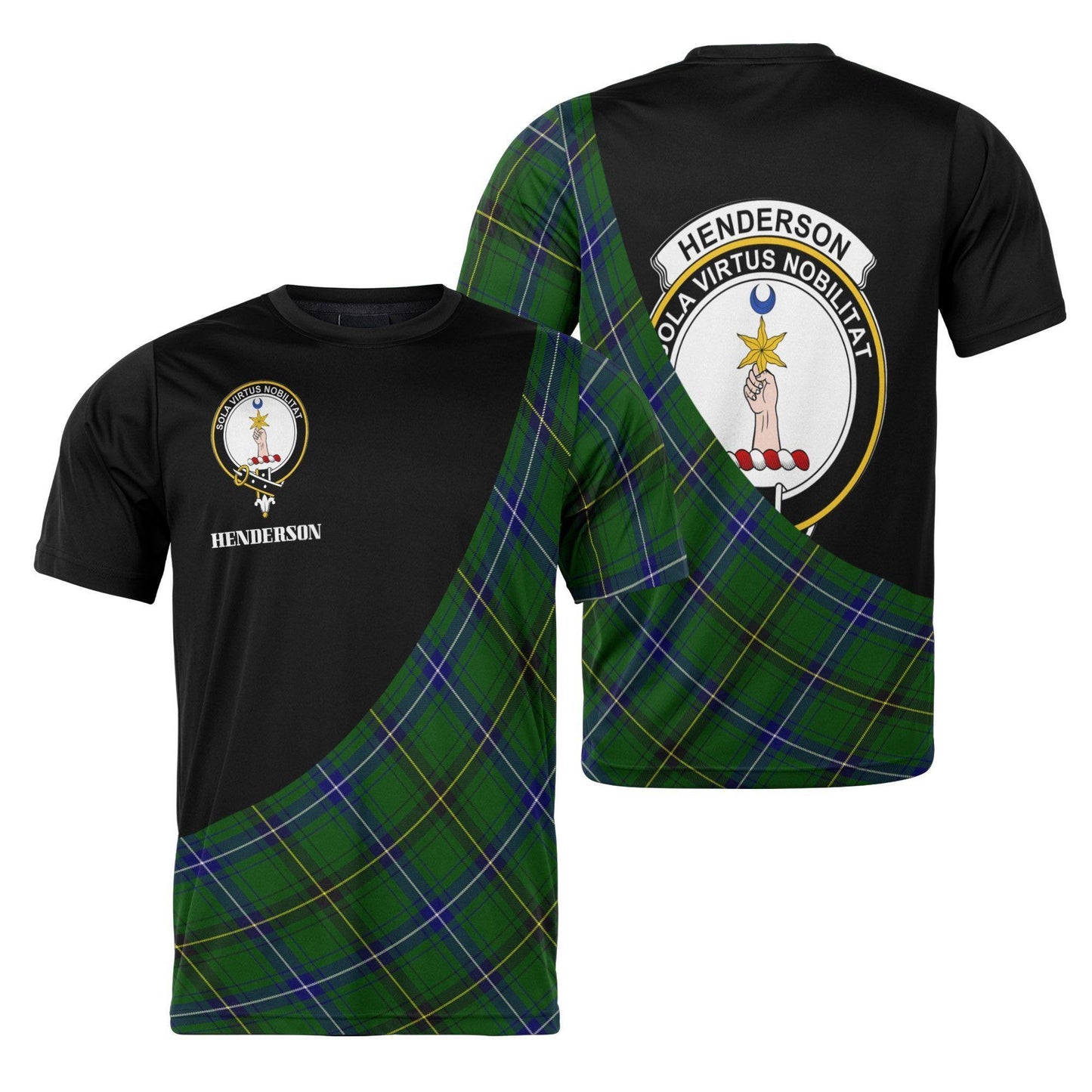 Printivon Henderson Clan Tartan with Kilt Design Personalized Tee Shirt Scotland Gift For Mom and Dad