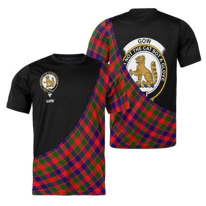 Printivon Gow (or McGouan) Clan Tartan with Kilt Design Personalized Tee Shirt Scotland Gift For Mom and Dad