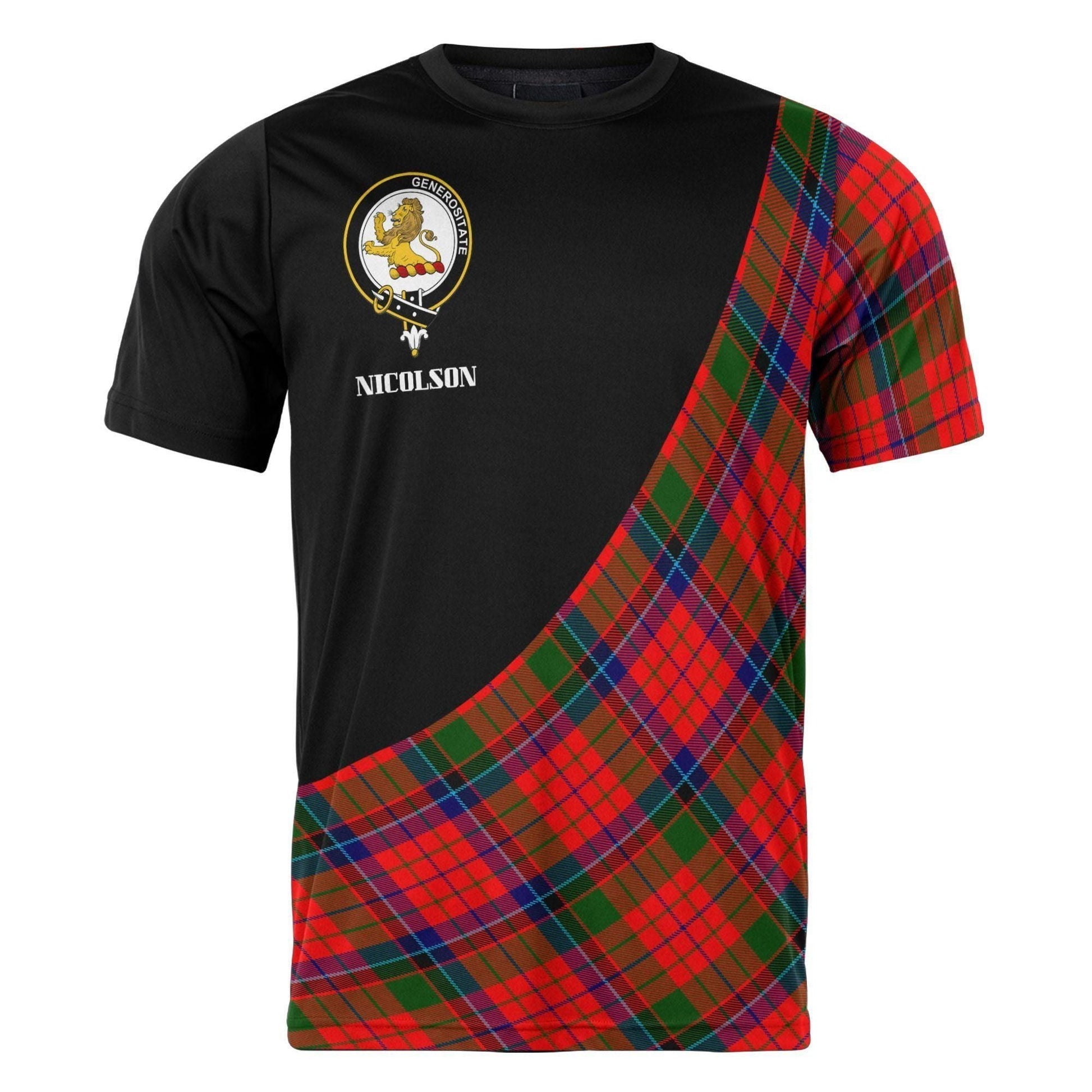 Printivon Nicolson Clan Tartan with Kilt Design Personalized Tee Shirt Scotland Gift For Mom and Dad