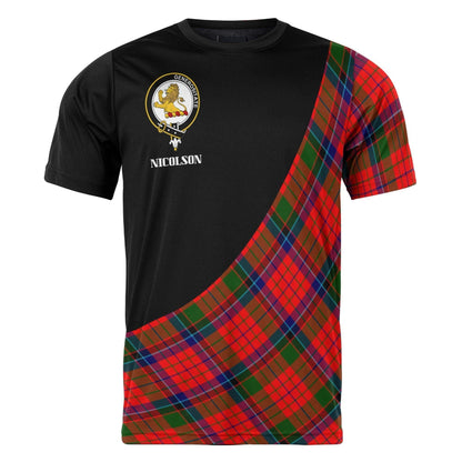 Printivon Nicolson Clan Tartan with Kilt Design Personalized Tee Shirt Scotland Gift For Mom and Dad