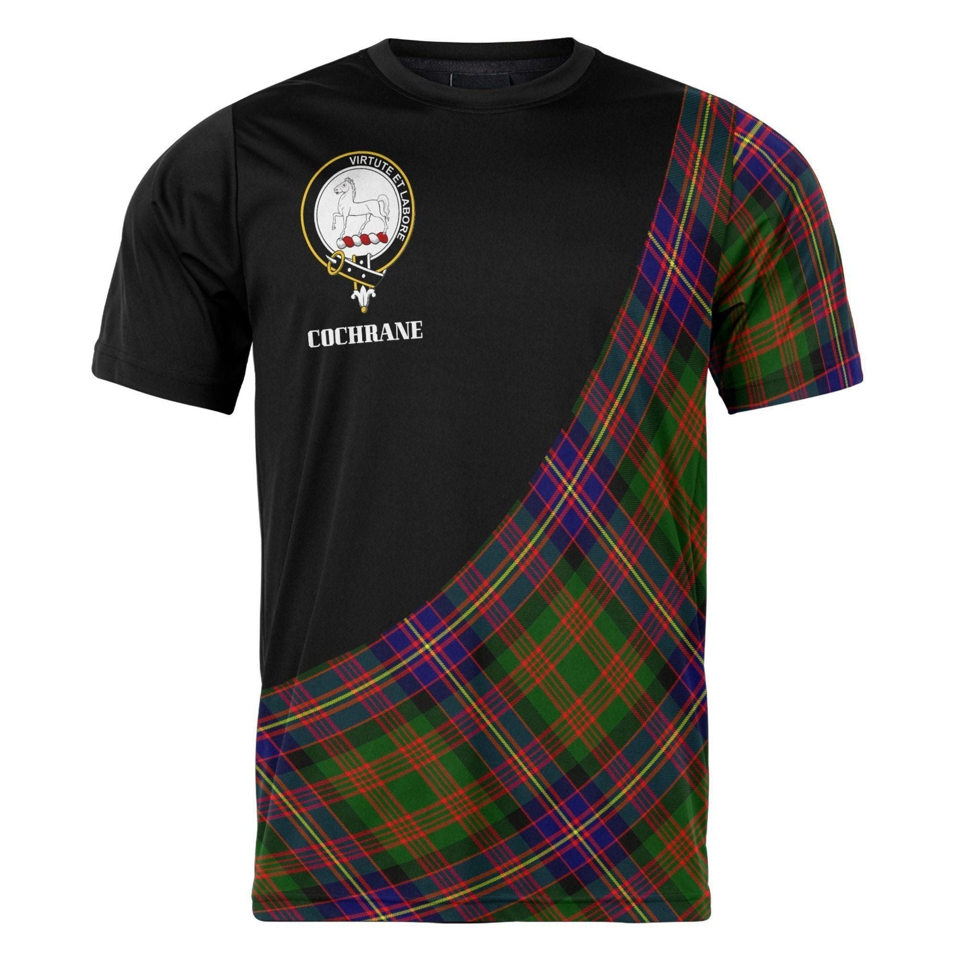 Printivon Cochrane Clan Tartan with Kilt Design Personalized Tee Shirt Scotland Gift For Mom and Dad
