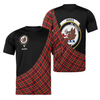 Printivon Innes Clan Tartan with Kilt Design Personalized Tee Shirt Scotland Gift For Mom and Dad