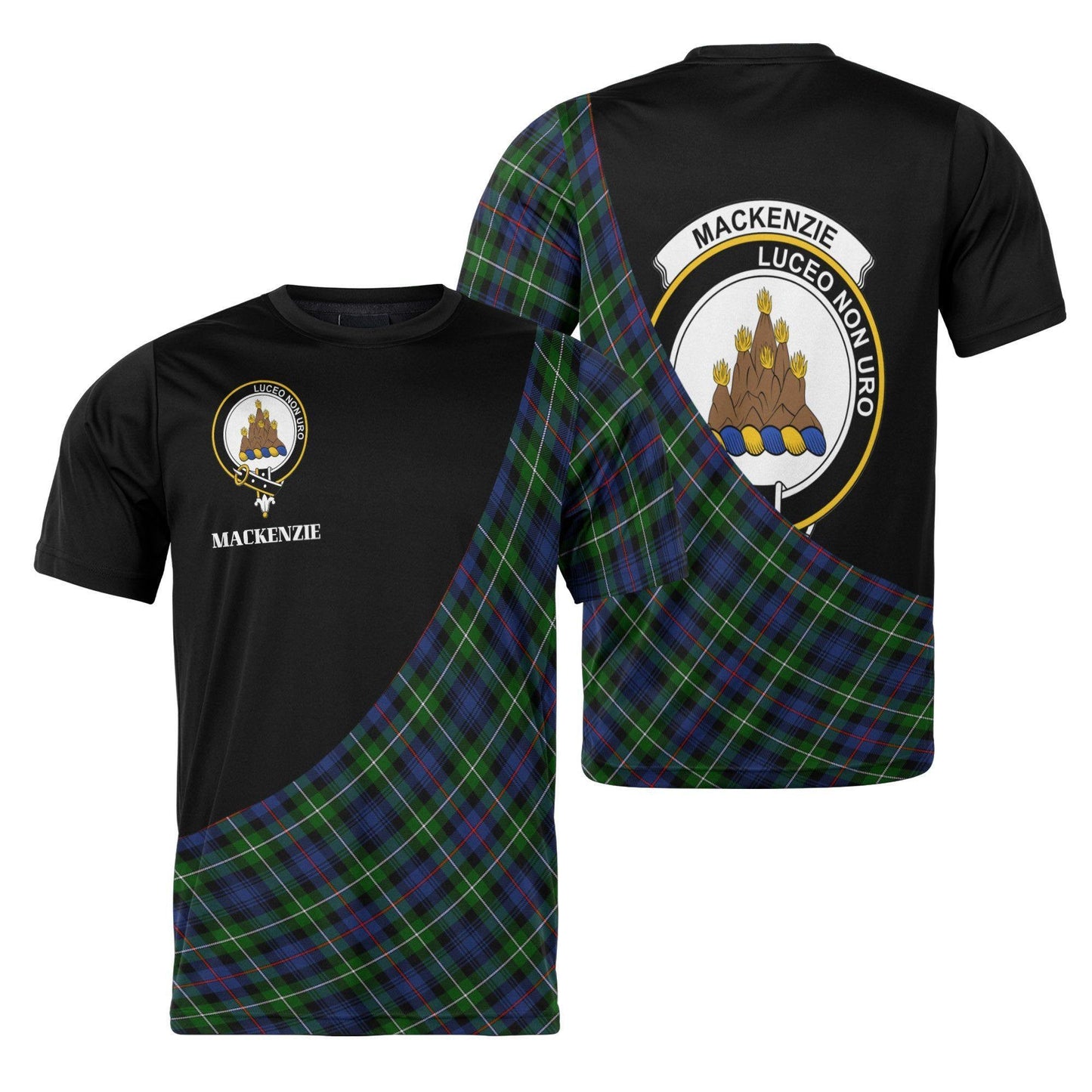 Printivon MacKenzie Clan Tartan with Kilt Design Personalized Tee Shirt Scotland Gift For Mom and Dad