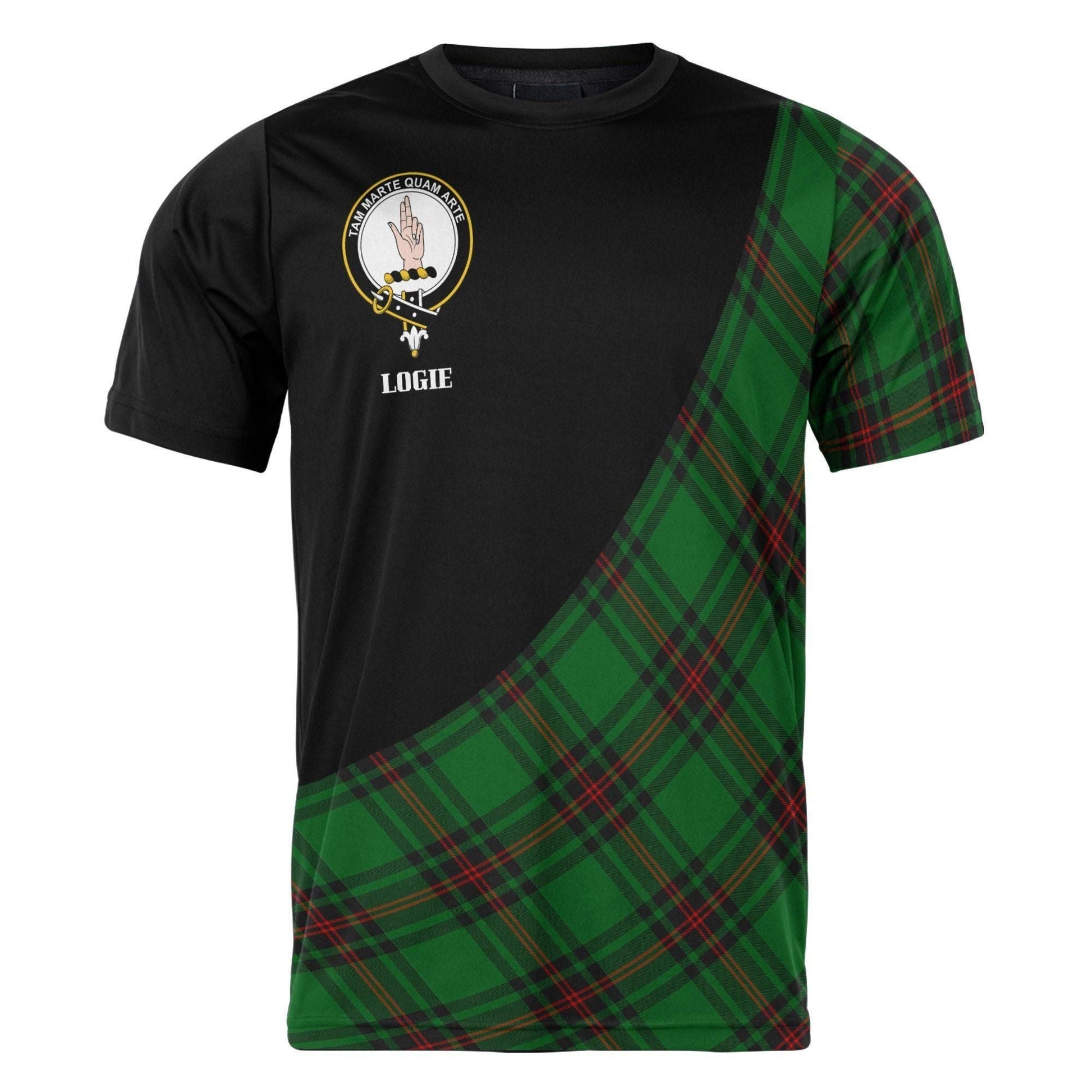 Printivon Logie Clan Tartan with Kilt Design Personalized Tee Shirt Scotland Gift For Mom and Dad