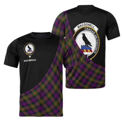 Printivon MacDonell of Glengarry Clan Tartan with Kilt Design Personalized Tee Shirt Scotland Gift For Mom and Dad