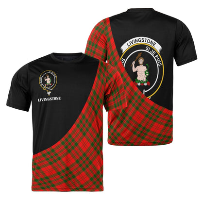 Printivon Livingstone Clan Tartan with Kilt Design Personalized Tee Shirt Scotland Gift For Mom and Dad