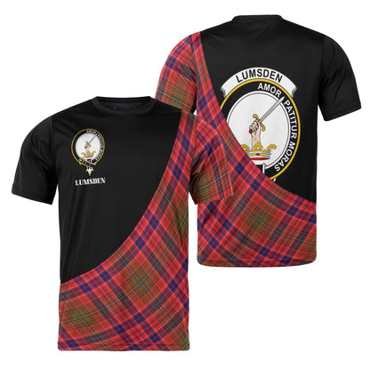Printivon Lumsden Clan Tartan with Kilt Design Personalized Tee Shirt Scotland Gift For Mom and Dad