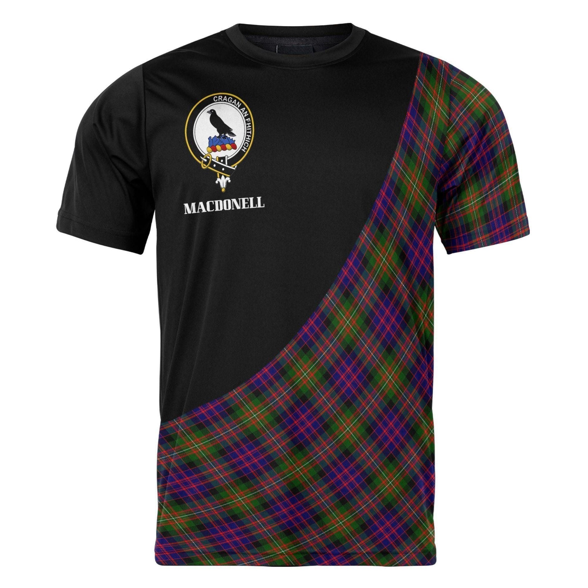 Printivon MacDonell of Glengarry Clan Tartan with Kilt Design Personalized Tee Shirt Scotland Gift For Mom and Dad