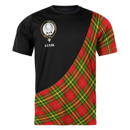 Printivon Leask Clan Tartan with Kilt Design Personalized Tee Shirt Scotland Gift For Mom and Dad