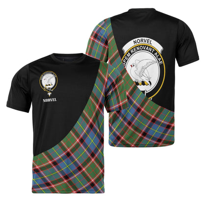 Printivon Norvel Clan Tartan with Kilt Design Personalized Tee Shirt Scotland Gift For Mom and Dad