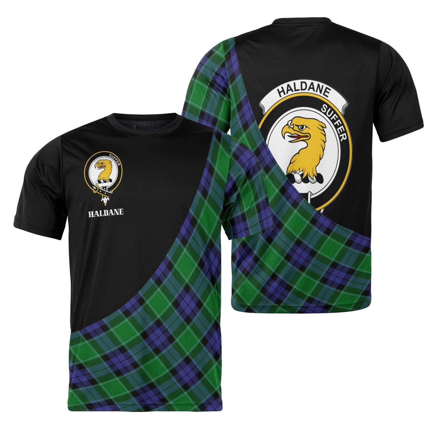 Printivon Haldane Clan Tartan with Kilt Design Personalized Tee Shirt Scotland Gift For Mom and Dad