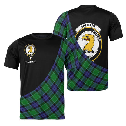 Printivon Haldane Clan Tartan with Kilt Design Personalized Tee Shirt Scotland Gift For Mom and Dad
