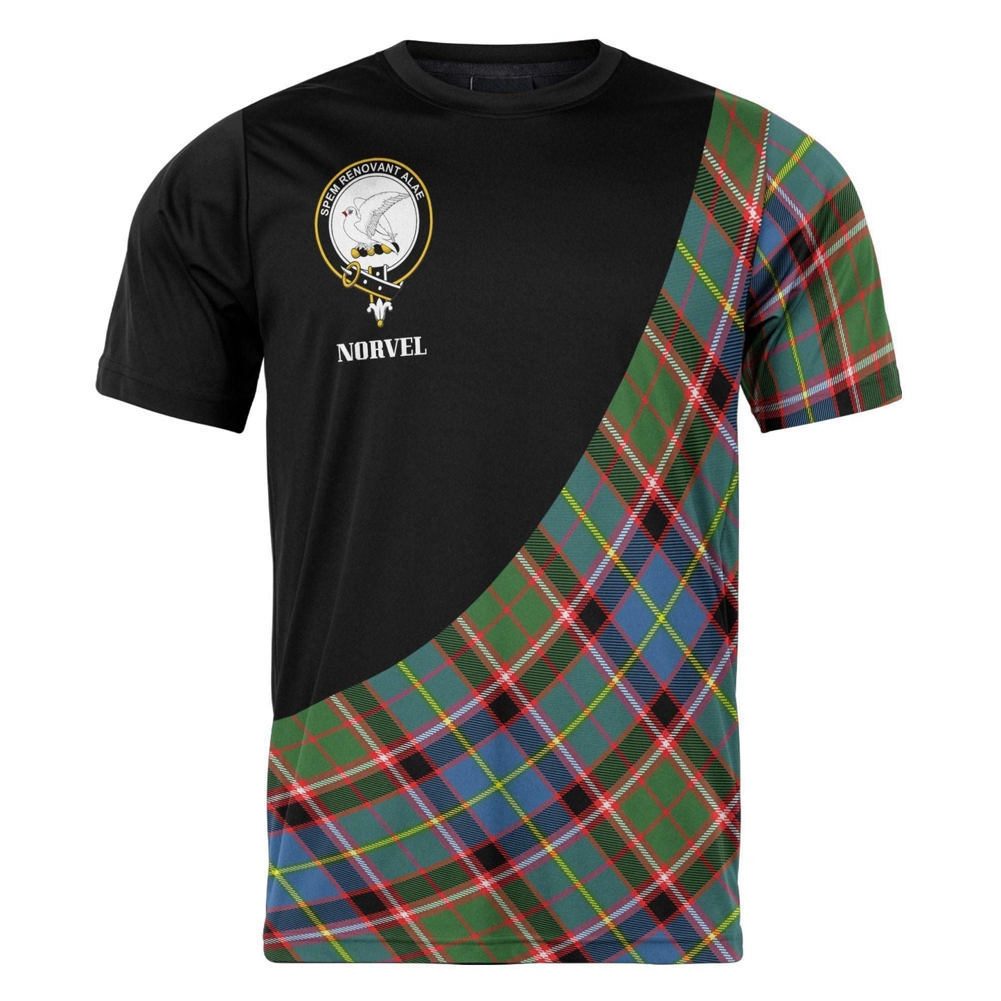Printivon Norvel Clan Tartan with Kilt Design Personalized Tee Shirt Scotland Gift For Mom and Dad