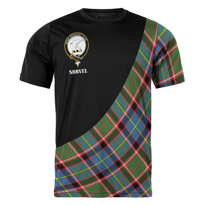 Printivon Norvel Clan Tartan with Kilt Design Personalized Tee Shirt Scotland Gift For Mom and Dad