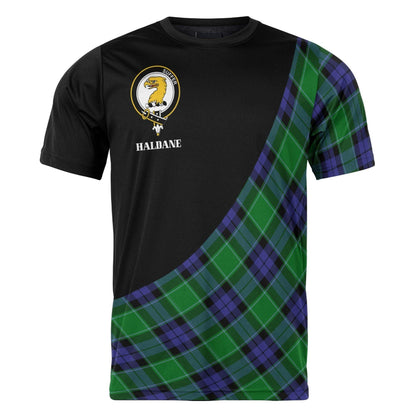 Printivon Haldane Clan Tartan with Kilt Design Personalized Tee Shirt Scotland Gift For Mom and Dad