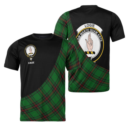 Printivon Logie Clan Tartan with Kilt Design Personalized Tee Shirt Scotland Gift For Mom and Dad
