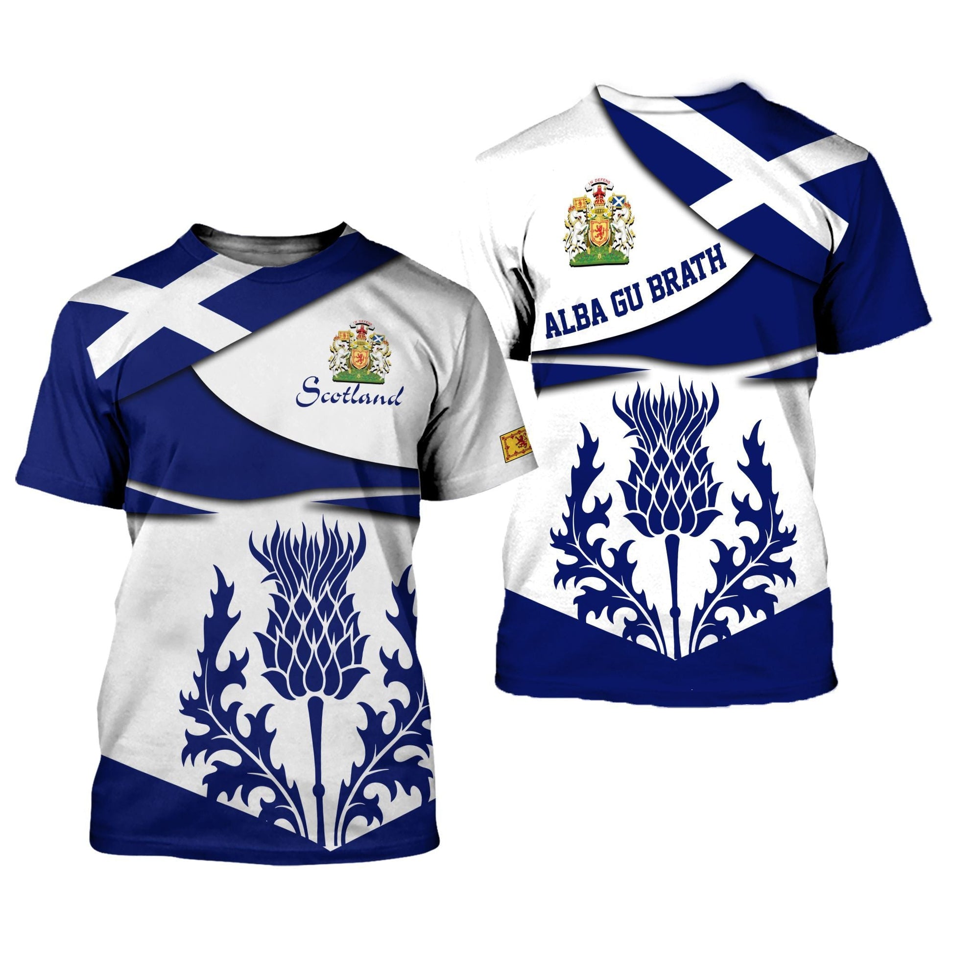 Printivon Thistle Flowers T Shirt Scots Flag Costume