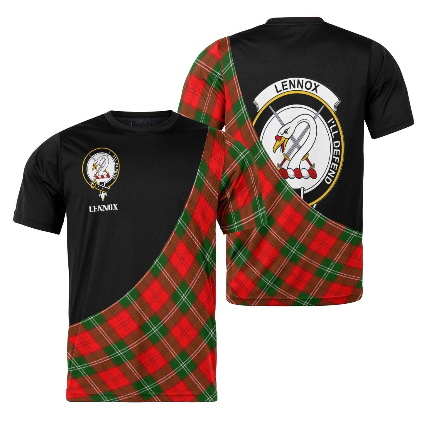 Printivon Lennox Clan Tartan with Kilt Design Personalized Tee Shirt Scotland Gift For Mom and Dad