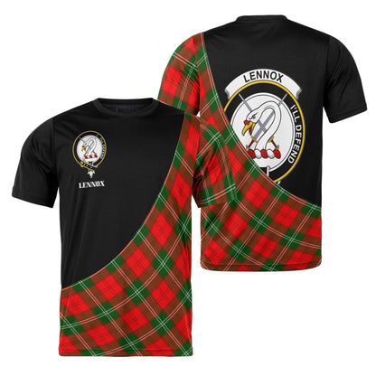 Printivon Lennox Clan Tartan with Kilt Design Personalized Tee Shirt Scotland Gift For Mom and Dad