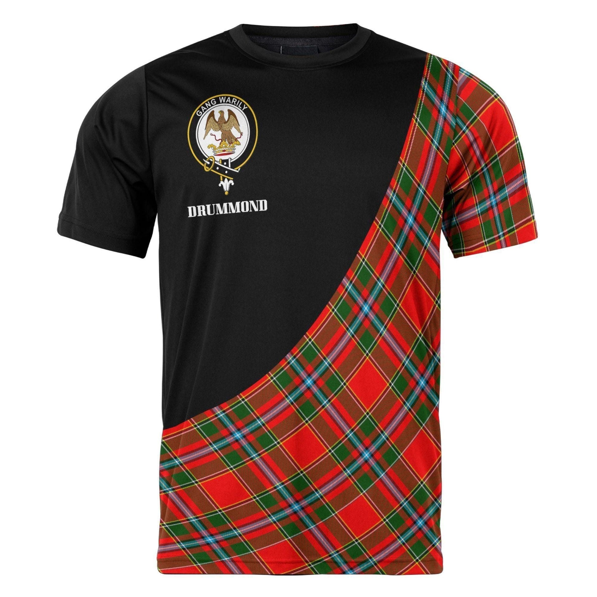 Printivon Drummond Clan Tartan with Kilt Design Personalized Tee Shirt Scotland Gift For Mom and Dad