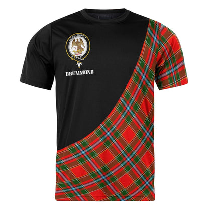 Printivon Drummond Clan Tartan with Kilt Design Personalized Tee Shirt Scotland Gift For Mom and Dad