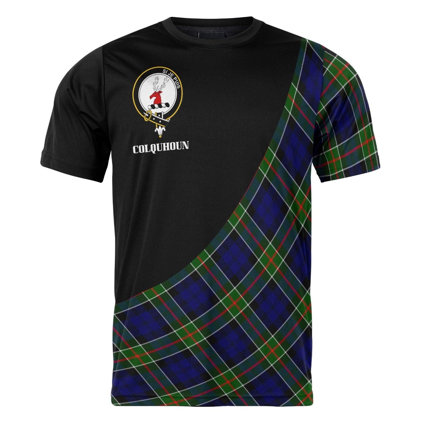 Printivon Colquhoun Clan Tartan with Kilt Design Personalized Tee Shirt Scotland Gift For Mom and Dad