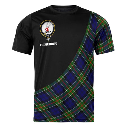 Printivon Colquhoun Clan Tartan with Kilt Design Personalized Tee Shirt Scotland Gift For Mom and Dad