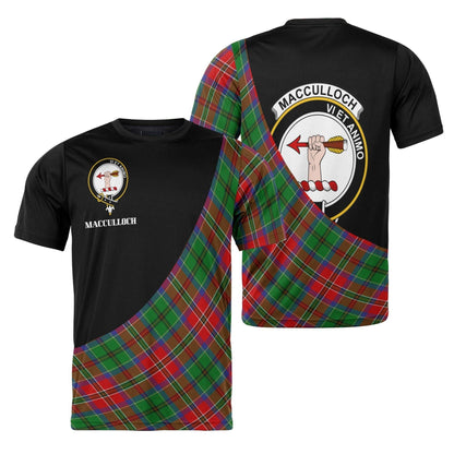 Printivon MacCulloch (McCulloch) Clan Tartan with Kilt Design Personalized Tee Shirt Scotland Gift For Mom and Dad
