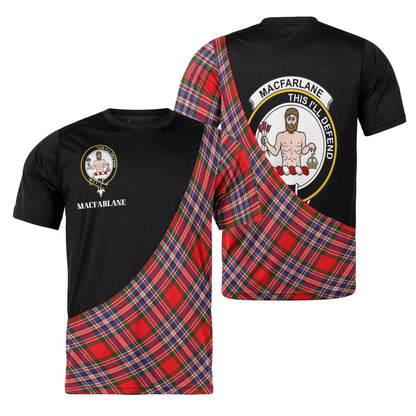 Printivon MacFarlane Clan Tartan with Kilt Design Personalized Tee Shirt Scotland Gift For Mom and Dad