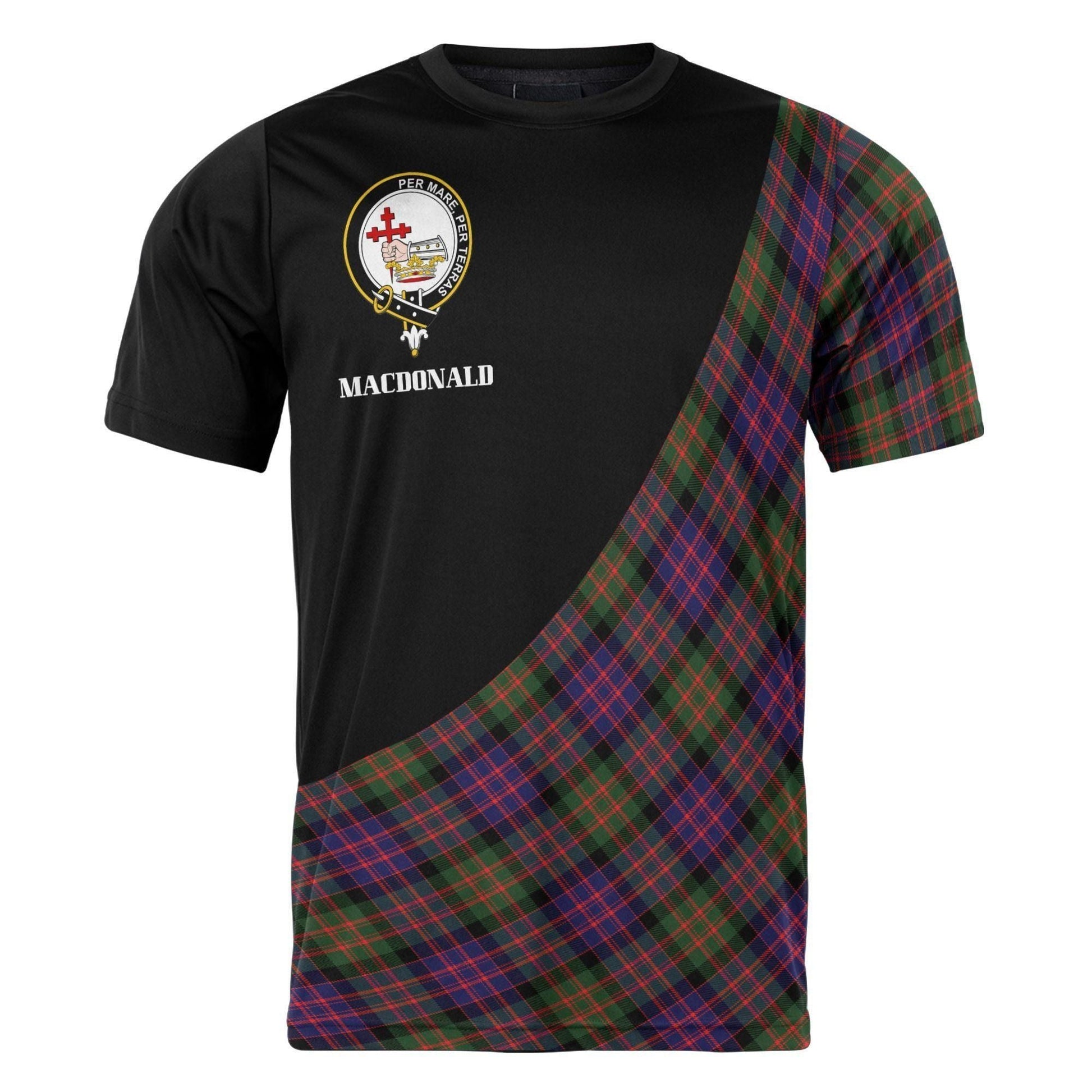 Printivon MacDonald (Clan Tartan with Kilt Design Personalized Tee Shirt Scotland Gift For Mom and Dad