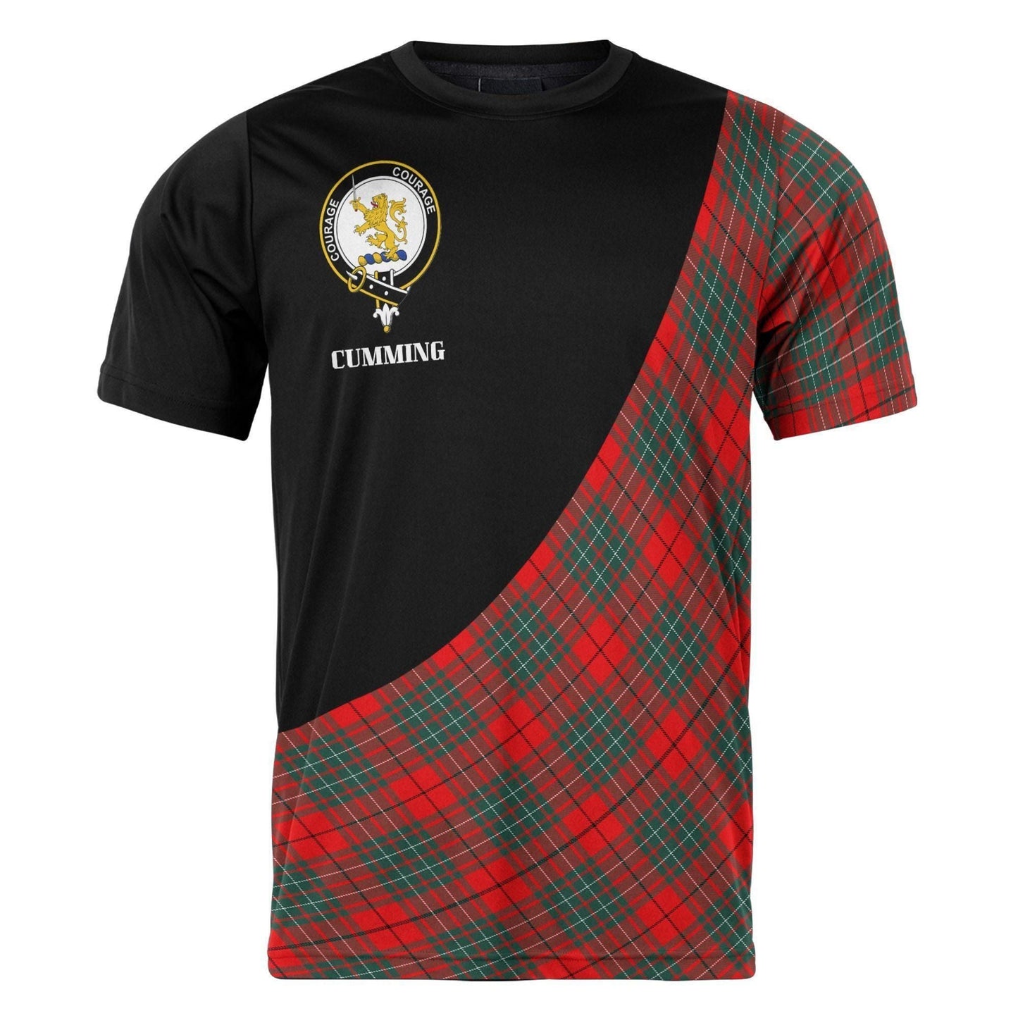 Printivon Cumming Clan Tartan with Kilt Design Personalized Tee Shirt Scotland Gift For Mom and Dad