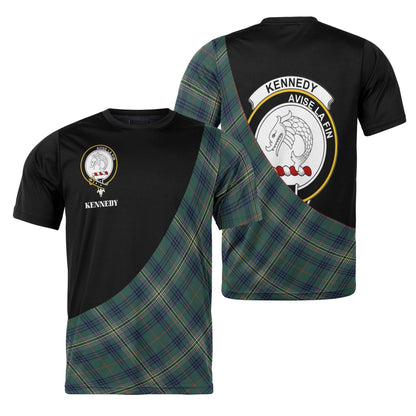 Printivon Kennedy Clan Tartan with Kilt Design Personalized Tee Shirt Scotland Gift For Mom and Dad