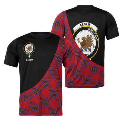 Printivon Leslie Clan Tartan with Kilt Design Personalized Tee Shirt Scotland Gift For Mom and Dad