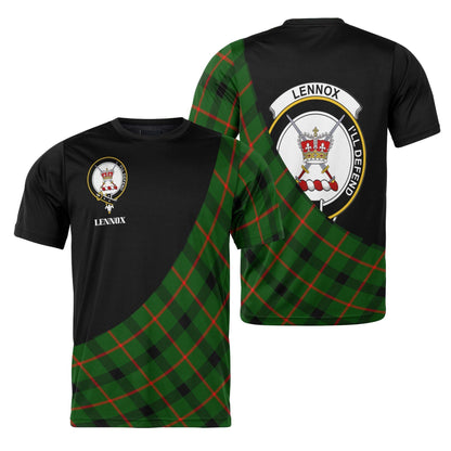 Printivon Lennox (Lennox Kincaid) Clan Tartan with Kilt Design Personalized Tee Shirt Scotland Gift For Mom and Dad
