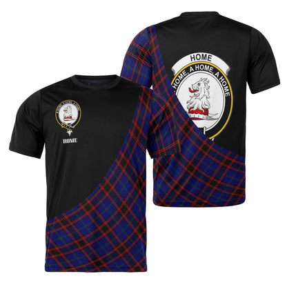 Printivon Home (or Hume) Clan Tartan with Kilt Design Personalized Tee Shirt Scotland Gift For Mom and Dad