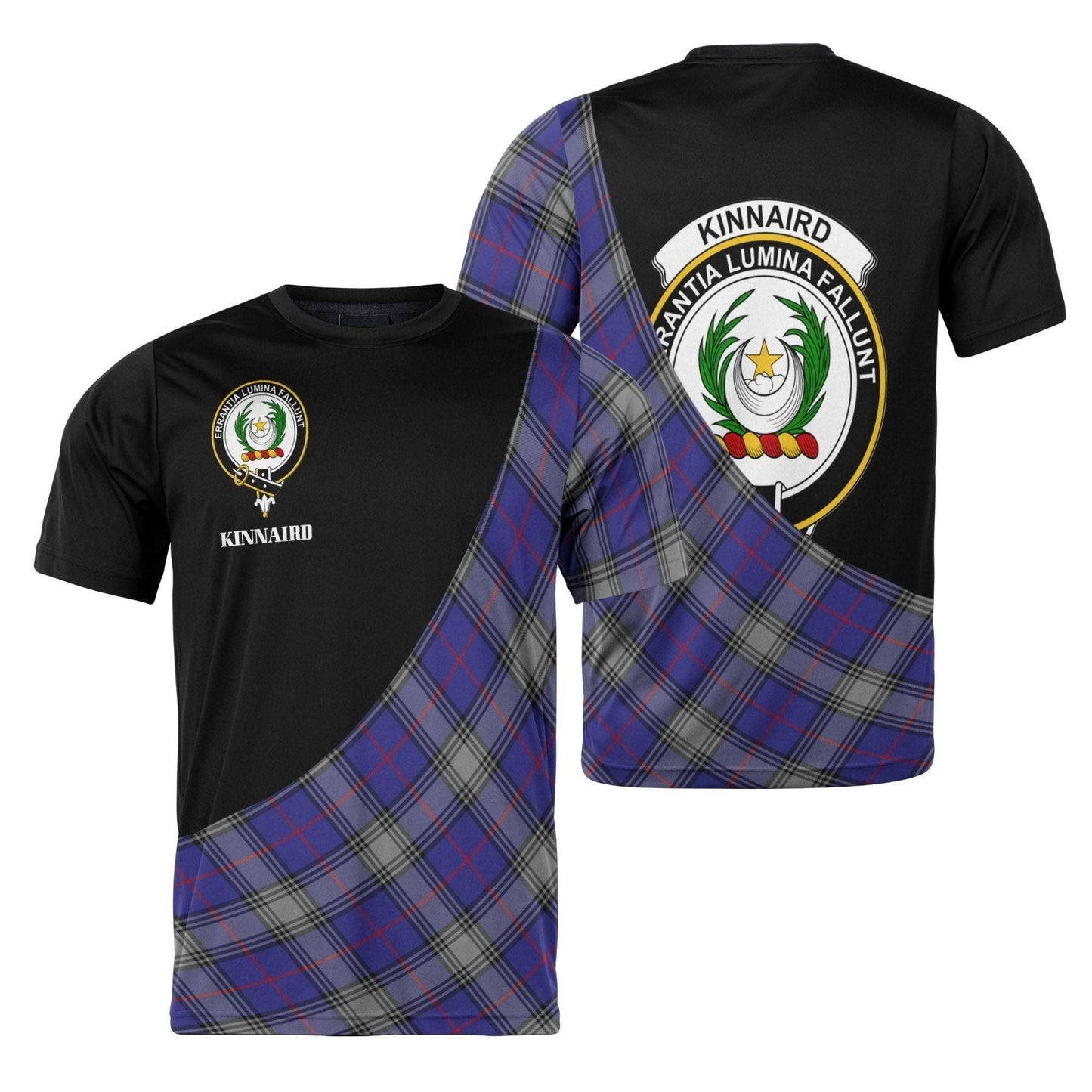Printivon Kinnaird Clan Tartan with Kilt Design Personalized Tee Shirt Scotland Gift For Mom and Dad