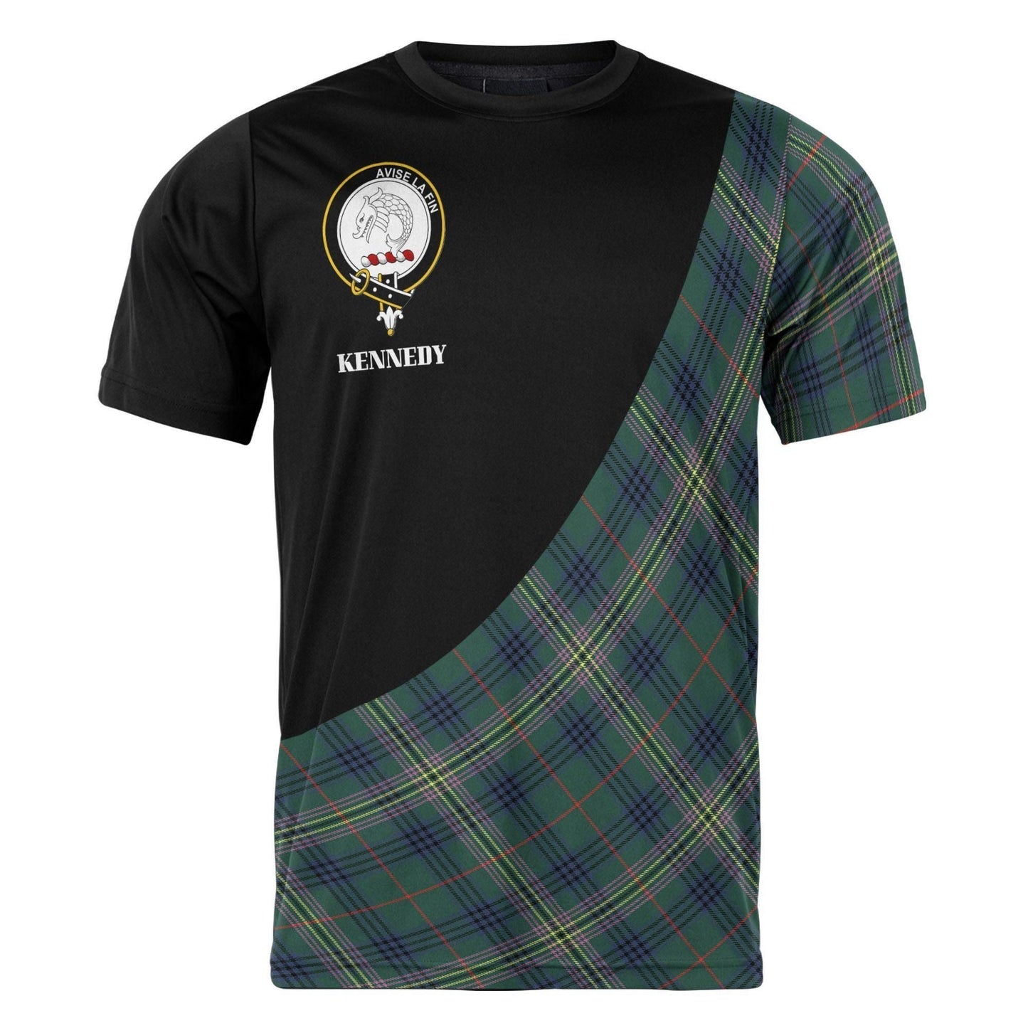 Printivon Kennedy Clan Tartan with Kilt Design Personalized Tee Shirt Scotland Gift For Mom and Dad
