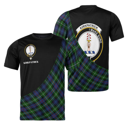 Printivon Kirkpatrick Clan Tartan with Kilt Design Personalized Tee Shirt Scotland Gift For Mom and Dad