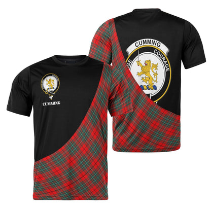 Printivon Cumming Clan Tartan with Kilt Design Personalized Tee Shirt Scotland Gift For Mom and Dad