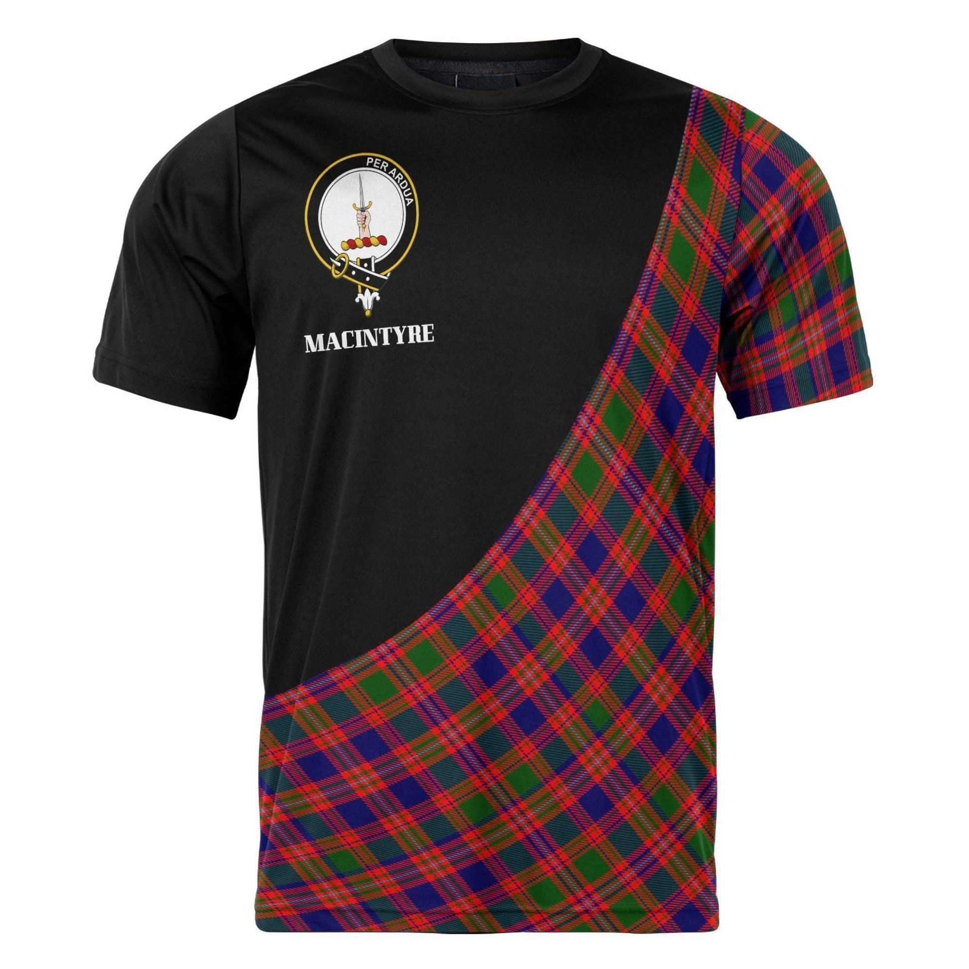 Printivon MacIntyre Clan Tartan with Kilt Design Personalized Tee Shirt Scotland Gift For Mom and Dad