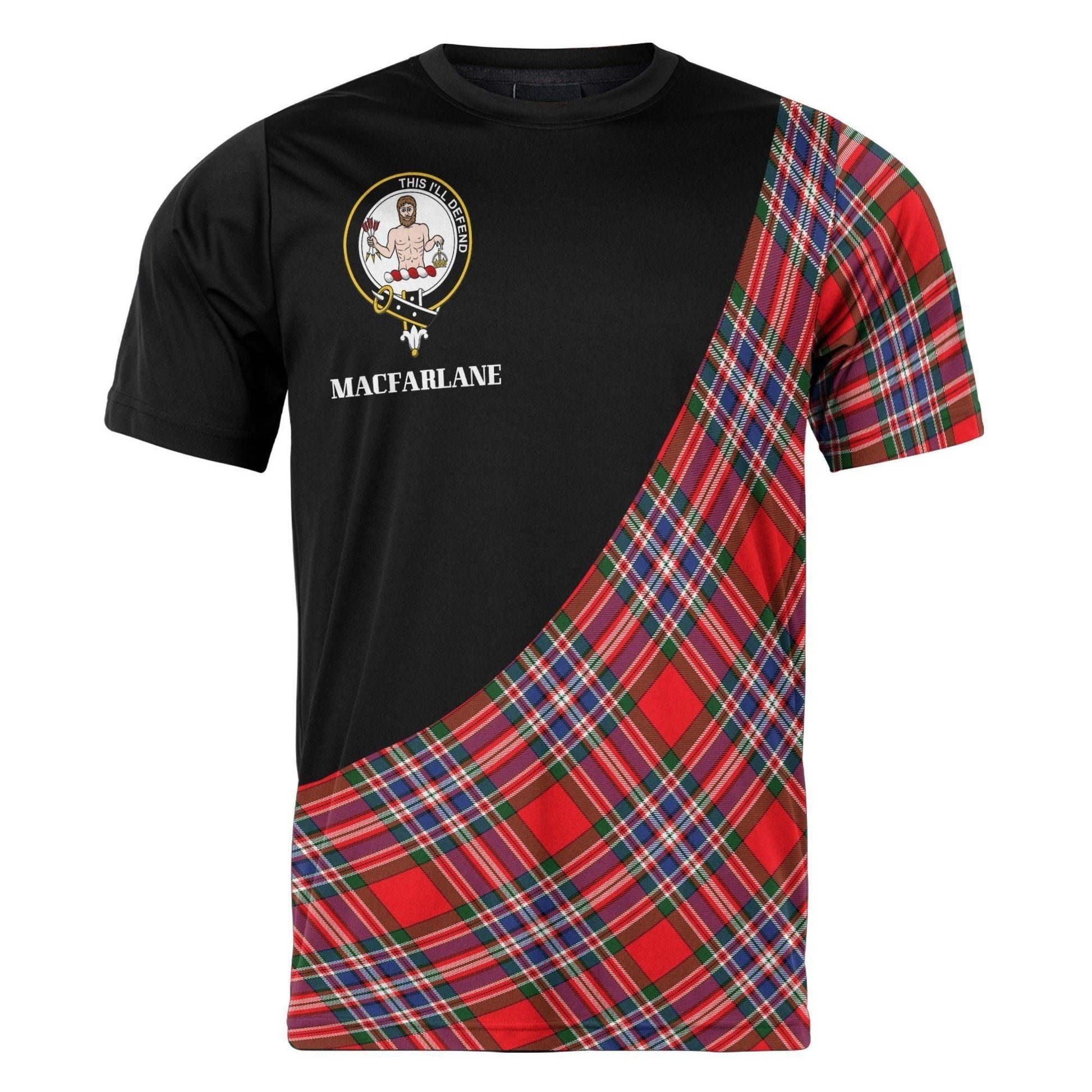 Printivon MacFarlane Clan Tartan with Kilt Design Personalized Tee Shirt Scotland Gift For Mom and Dad